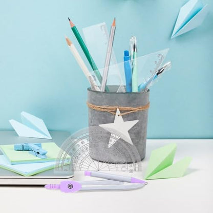 GALPADA Student Math Geometry Set Compass, Protractor, and Triangle Ruler, Convenient and Practical Plastic and Metal Tools for School Supplies and Math Projects,