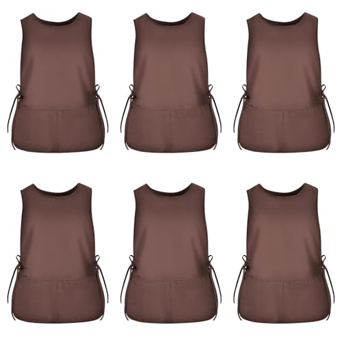 TFTAFAN Cobbler Apron Unisex Waterproof Apron with 2 Deep Pockets Art Smock for Painting Cleaning Artiest Apron work kitchen - color: Coffee