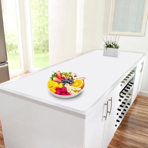 Extra Large Silicone Mat, 96”x36” Heat Resistant Mats for Countertop, Cuttable Waterproof Kitchen Counter Mat, Multipurpose Countertop Protector Mat, Silicone Mats for Kitchen Counter (Translucent) - color: Translucent, size: 36"L x 96"W