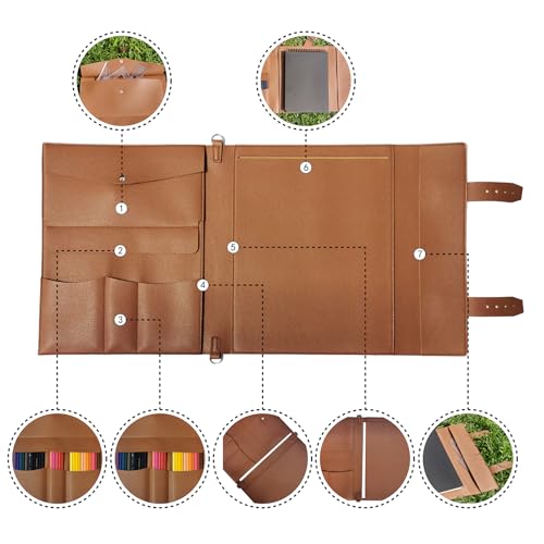 Leather Sketch Book Cover, Leather Sketchbook Holder for 9"x12", Travel Sketch Board Pad Pencil Holder, Drawing SketchBook Cover Pencil Case, Painter Artist Sketch Pad Holder (Large) - size: Large