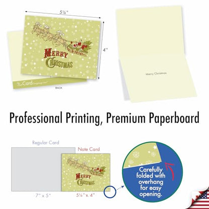 The Best Card Company - 10 Christmas Greeting Cards with Envelopes - Festive, Fun Assorted Holiday Notecards (4 x 5.12 Inch) - Avocado Green Christmas M6646XSG - style: Avocado Green Christmas
