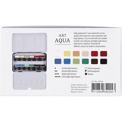 Pigment Art Proff Watercolour Pans, Standard Colours, One Size