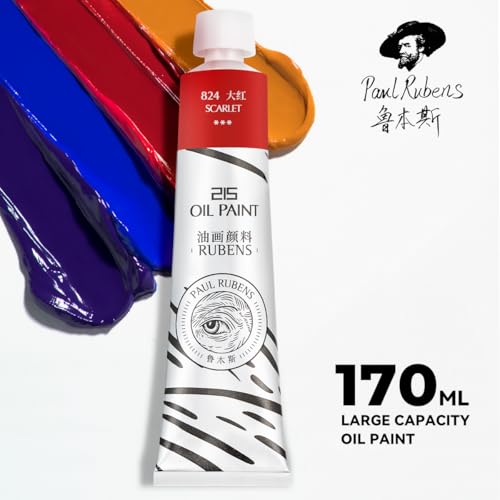 Paul Rubens Oil Paint, 10 Basic Colors*170 ml LargeTubes, Professional Oil Based Paint with High Saturation, Creamy Texture, and Consistency,Art Supplies for Artists, Students, Beginners - color: 10 colors*170ml-A