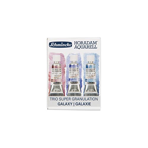 Schmincke Horadam® Aquarell, Super Granulation Trio Galaxy, 5 ml Tubes, 74 615 097, Cardboard Set, Very Strong Granulating colors, Finest, Super Granulating Watercolors - color: Galaxy, size: 0.51 Fl Oz (Pack of 1)