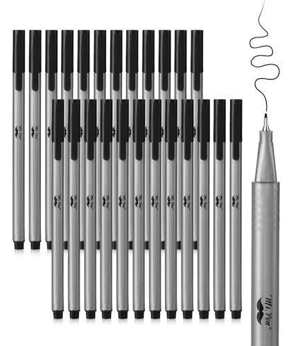 Mr. Pen- Black Fineliner Pens, 24 Pack, 0.4mm Fine Point | Smooth Bible Journaling Pens Bulk for Note-Taking, Sketching, Planning, Art Projects, Small Detailing, Fine-Ink Drawings - color: Black, size: 24 Pack