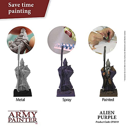 The Army Painter Colour Primer Alien Purple, 400 mL Acrylic Spray Primer, Spray Paint Basecoat for Miniature Priming, Tabletop Roleplaying, Boardgames, and Wargames Miniature Modelling - color: Alien Purple
