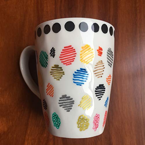 ZEYAR Acrylic Paint Pens for Porcelain, Professional Ceramic painting, 12 colors Water-based, Medium Point, Water and Fade Resistant, DIY on Mugs and other Ceramics for Permanent Collection