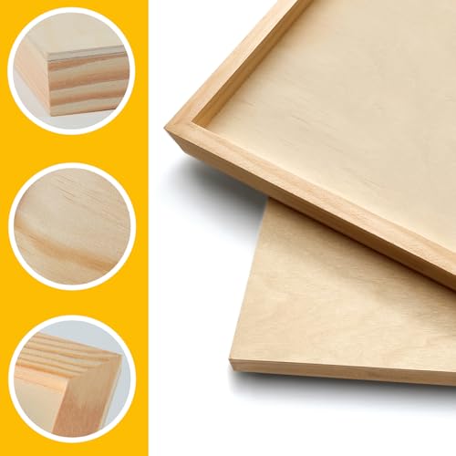 2 Pack Unfinished Wooden Canvas Panels, 30x30 Gallery Birch Wood Panels Kit, 1 1/2" Deep Art Cradle Boards for Acrylic Painting, Pouring and Burning - size: 30*30 2 Pack