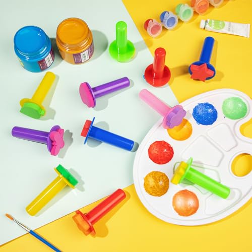 24Pcs Paint Stamps for Kids, Sponge Brushes for Painting, Sponge Foam Stamps for Early Learning Finger Paint Sponge Brushes Foam Art Drawing Tools - style: 3F-StamperSponge24PCS