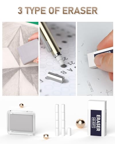 Nicpro 35PCS Art Mechanical Pencil Set, 3 PCS Metal Drafting Pencil 0.5 mm & 0.7 mm & 0.9 mm & 3 PCS 2mm Lead Holder (6B 4B 2B HB 2H 4H Colors) For Sketching Drawing With 20 Tube Lead Refills Case - color: Black, style: 0.5 0.7 0.9 2.0