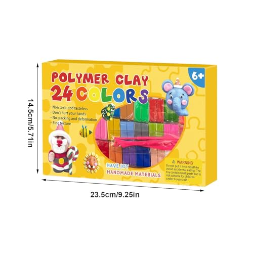 24-Color Self-Hardening Dough Toys - Air Dry Clay Kit, Kids Modeling Sculpting Foam with Sculpt Tools, Magic Crafting Pack, DIY Educational Slimes Set, Colorful Medium for School Art Projects