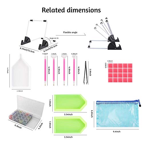 LIRUNQIU 59 Pcs Diamond Painting A4 LED Light Pad Kit | 5D Diamond Painting Accessories, Full Drill for Adults and Kids, Includes Storage Case, Pens, Stand, Pad Board, Tool Kit - size: A4 Led Pad with Tools