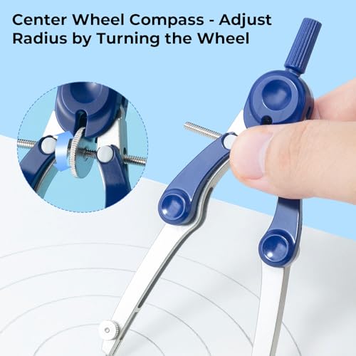 M&G Professional Metal Geometry Compass, 12.20 Inch Maximum Diameter, Lockable Distance Includes Extra Lead, Ideal for Drafting & Drawing - style: Modern