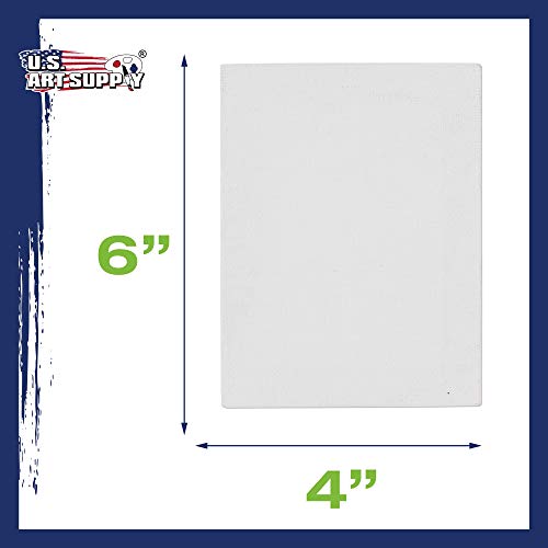 U.S. Art Supply 4x6 Mini Canvases for Painting, 12 Pack Bulk | Small Stretched Artist Canvas Professional Primed - Ideal for Arts & Crafts