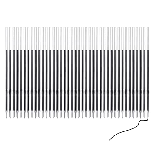 PASISIBICK 3.86 in Black Ink Refills for Ballpoint Pen with Stylus Tip, Soft Touch Click Pen, 2 in 1 Metal Pens, Medium Point(Pack of 40) - color: 40 Black Ink Refills