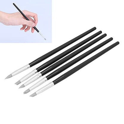 GLOGLOW Clay Sculpting Tools, Silicone Material, 5pcs Flexible Clay Shaping Pens for Oil Painting, Sculpture, and Crafting (S) - color: S