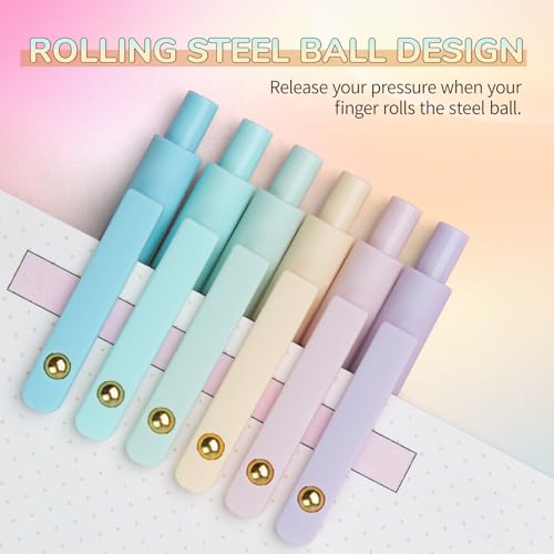 UIXJODO 6 Pcs Gel Pens 0.5mm Quick Dry Black Ink Pens Fine Point Smooth Writing Pens, Cute Office and School Supplies Gifts for Women Teacher Students (6 Pcs Ombre Gold) - color: 6 Pcs Ombre Gold