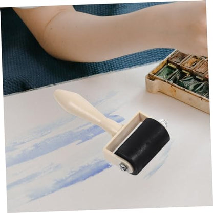 OHPHCALL Ergonomic Handle Printmaking Roller Ink Roller Tool Set Stamping Brayers for Art Supplies
