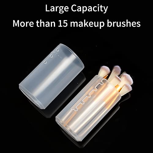 OCHEAL Makeup Brush Holders, 8 Pack of Make up Brushes Organizer Travel Case Retractable Plastic Travel Makeup Brush Holder For Vanity Makeup Artist Brushes Storage Cup - color: Plastic Clear-8pcs