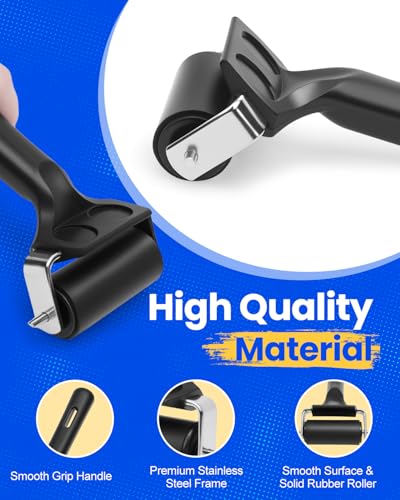 UCEC 4 Pack Brayer Rollers for Crafting – Durable Rubber Ink Roller, Brayer Roller for Printmaking, Great for Gluing Application, Diamond Painting, Block Printing (2.4’’, 4’’, 5.9’’, 7.9’’) - color: 2.4+4+5.9+7.9 Inch-Black