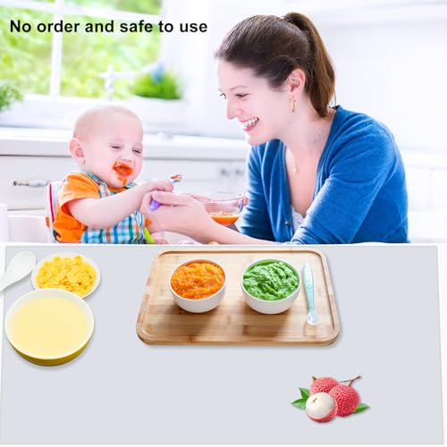 36" x 24" Extra Large Silicone Mat Soft Heat Resistant Mats Table Protector Cushion Arts Crafts Mat Non-slip Kitchen Pad for Baking Cooking Painting Working, Translucent