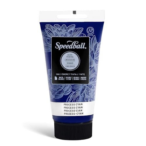 Speedball Water-Soluble Block Printing Ink, 2.5-Ounce Tube, Process Cyan - color: Process Cyan, size: 2.5 fl oz