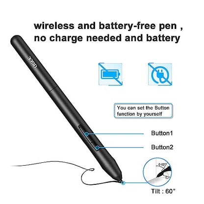 UGEE Drawing Tablet Graphics, M708 V2 Upgrade PC&Computer&Android Device,10x6 Inch Ultra Thin Large Graphic for PC, Pad with 8 Hot Keys Upgrade 16384 Level Battery-Free Stylus for Unleash Creativity - style: Wired M708 V2 Android