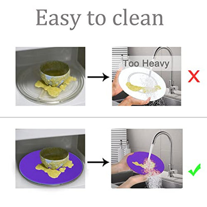 Silicone Microwave Mat 12 Inch, Non Stick Turntable Safe Baking Mat for Kitchen, Multi Purpose Heat Resistant Oven Mat, Trivet Mat, Placemat 2 Pack(Purple) - color: Purple