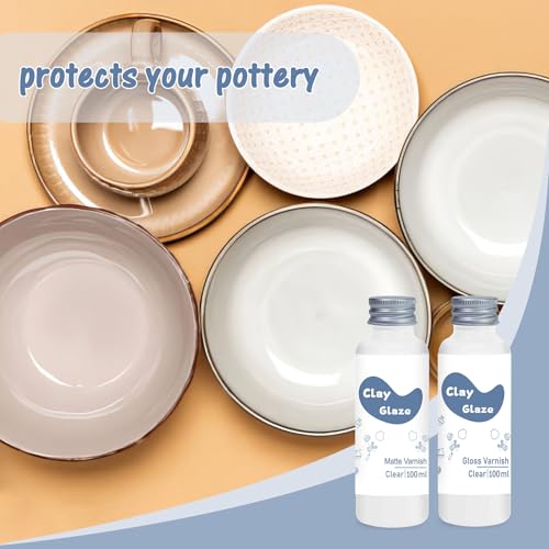 WAN2TLK Air Dry Clay Glaze 100ml, Clay Varnish for Air Drying Clay, Clear Acrylic Varnish for Craft Pottery Waterproof & Gloss Finish - size: 100ml Gloss