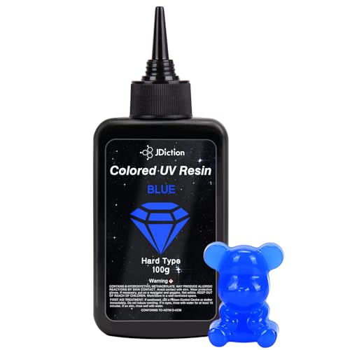 JDiction UV Resin Blue, 100g Colored UV Resin Odorless and Hard UV Resin Kit for Jewelry Making, Colored Resin Casting and Coating, Crafts and Decoration - color: Blue
