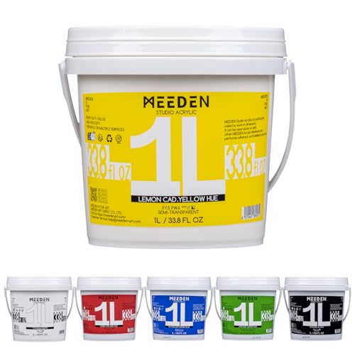 MEEDEN Acrylic Paint Set 1L: 6 Colors Large Bulk 33.8 oz Acrylic Paints - Heavy Body Gloss Art Paints for Canvas Crafts Pumpkins Painting - color: 6 Colors - 1L