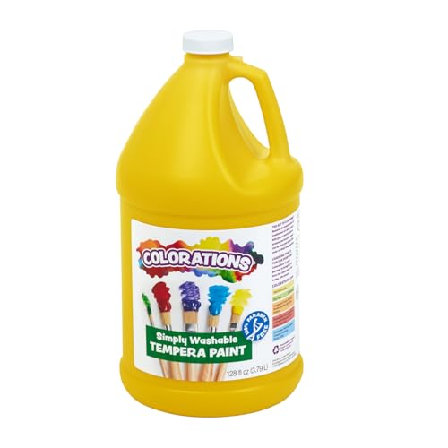 Colorations Paraben-Free Washable Tempera Paint for Kids - 1 Gallon Value Size. Vibrant Yellow, Non-Toxic and Made in The USA - color: Yellow