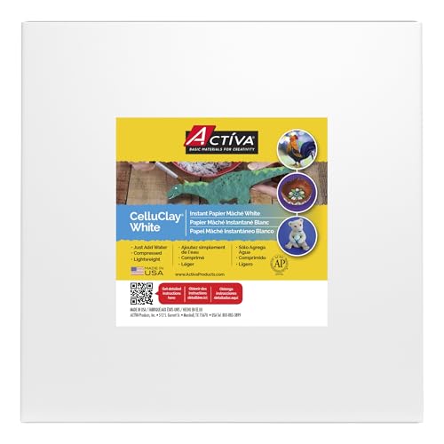 Activa Celluclay Instant Papier Mache Mix - Easy-to-Use, Mess-Free Sculpting Material for Art and Craft - 24 lbs. - White - size: 24 pound