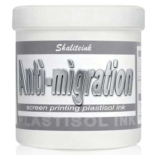 Shaliteink® Screen Printing Plastisol Ink Anti-Migation - Highly Opaque Screen Printing Ink for Cotton, Polyester and Other Fabrics (16oz.) - color: Anti-migration, size: 16 fl oz