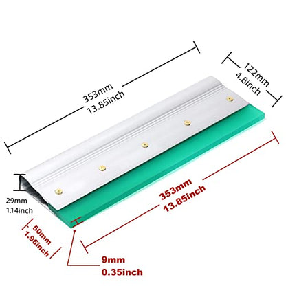 14 Inch Screen Printing Ink Squeegee with Aluminum Handle, 75 Durometer, Flat Squeegee for DIY Hand Printing, Flat Patterns - size: 14 inch