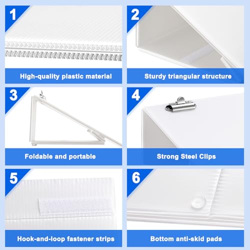 Nuanchu Folding Slant Board for Writing 14 x 12 Inch Large Slanted Clipboard Adjustable Tilted Writing Board Sloped Surface to Improve Handwriting Legibility Endurance for Office Reading(2 Pcs)
