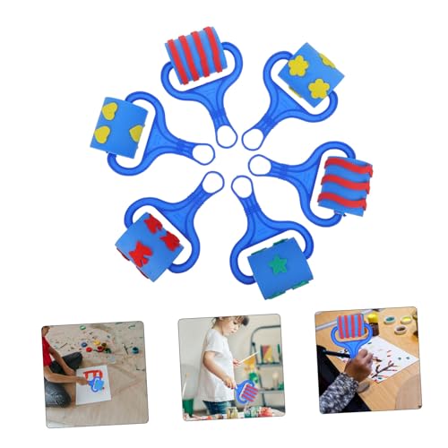 Roller Seal Set for Kids 6 Pcs Painting Stamp Rollers Educational Drawing Toys Creative Texture Paint Rollers for Children Arts & Crafts Fun