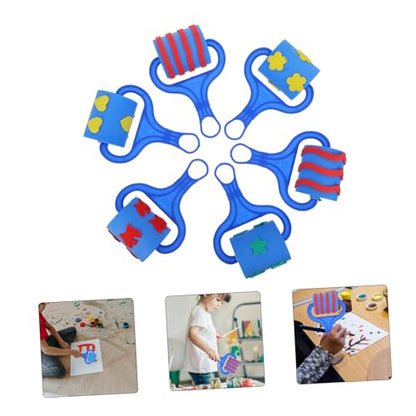 Roller Seal Set for Kids 6 Pcs Painting Stamp Rollers Educational Drawing Toys Creative Texture Paint Rollers for Children Arts & Crafts Fun
