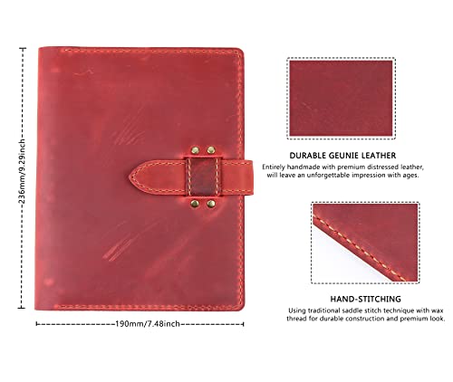 Robrasim Handmade Leather Sketchbook Cover, Leather Artist Sketch Pad Cover for 5.5" x 8.5" Sketchbook, Drawing Book and Pencil Case, Journal Notebook Portfolio, Artis Gifts-Wine - color: Wine