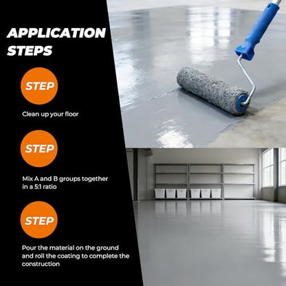 1 Gallon Clear Gloss Floor Finish, Water-Based Single-Component Protective Coating for Garage & Porch, Scratch Resistant, High-Coverage Up to 300 Sq.Ft