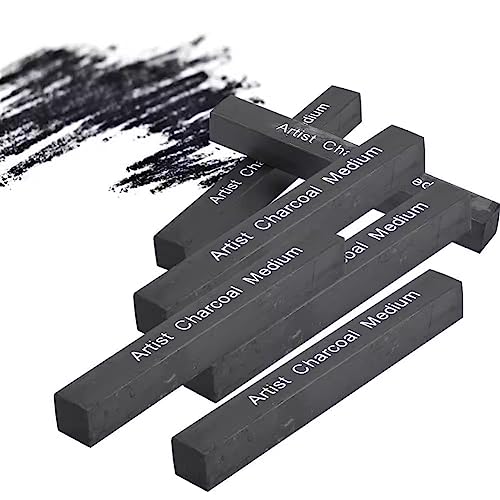 6Pcs Compressed Charcoal Sticks Soft Medium Hard Grade Graphite Sticks Vine Charcoal Sticks for Drawing Charcoal Drawing Set For Sketching Shading Sketch Tools Art Supplies Kits For Beginners Artists