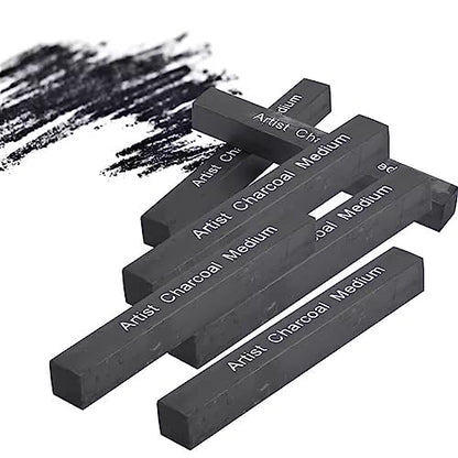 6Pcs Compressed Charcoal Sticks Soft Medium Hard Grade Graphite Sticks Vine Charcoal Sticks for Drawing Charcoal Drawing Set For Sketching Shading Sketch Tools Art Supplies Kits For Beginners Artists