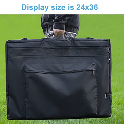 JJRING 24x36 Art Portfolio Tote Bag - Large Carrying Storage Case with Handle & Adjustable Shoulder Strap, Portfolio Folder for Artwork, Posters, Canvas, Drawing Boards - size: 24''*36''