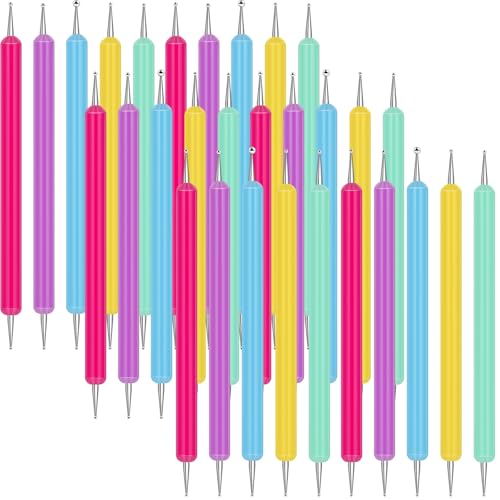Ashmacdo 20 Pcs Dotting Tools for Painting,Ball Embossing Stylus for Transfer Paper,Tracing Tools for Drawing, Embossing Tools for Paper, Art Dotting Tools for Nail Art (Candy Colors) - color: Candy Colors