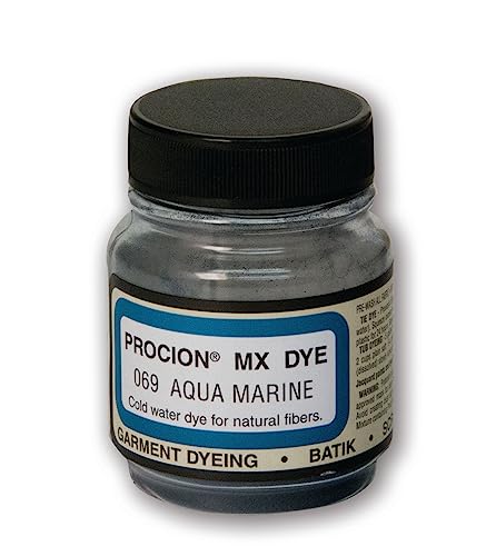 Jacquard Procion Mx Dye - Undisputed King of Tie Dye Powder - Aqua Marine- 2/3oz Net Wt - Cold Water Fiber Reactive Dye Made in USA - color: Aquamarine, size: 2/3 fl oz