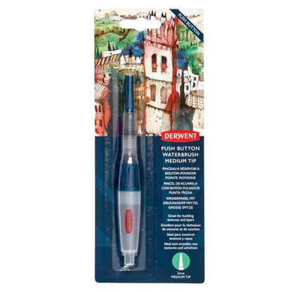 Derwent Push Button Waterbrush Medium Tip - style: Medium Tip