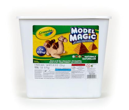 Crayola Model Magic Naturals, 4 Packs (8oz ea), Bulk Modeling Clay Alternative, Craft Supplies for Classrooms, 2 lb. Bucket - color: Natural