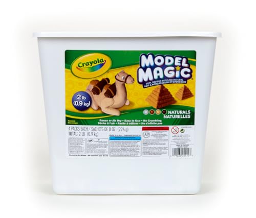 Crayola Model Magic Naturals, 4 Packs (8oz ea), Bulk Modeling Clay Alternative, Craft Supplies for Classrooms, 2 lb. Bucket - color: Natural