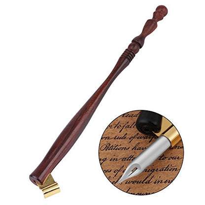 Nib Holder, 6.6in Wood Handle Nib Holder, Dip Pen Nib Holder for Writing English Calligraphy, Drawing Cartoon Characters or Comics