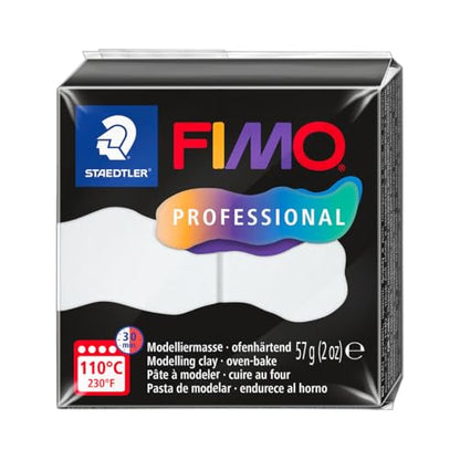 STAEDTLER Polymer Modelling Clay - FIMO Professional - Oven Bake Clay - White, 57g - 1 Block, 8040-0 - color: White